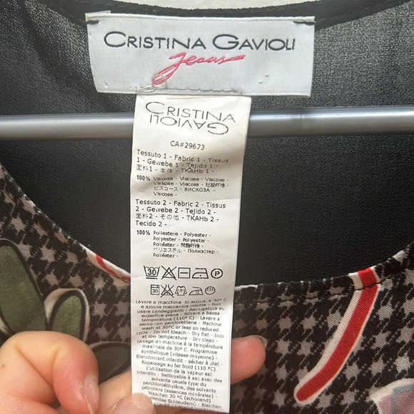 Christina Gavioli racerback  tank top floral houndstooth printed blouse shirt - Picture 3 of 4